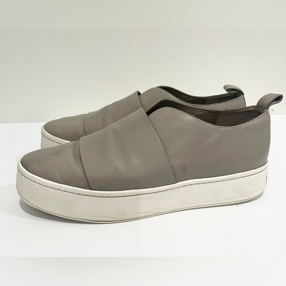 Vince Wallace Platform Slip On Leather Sneakers Shoes Grey Women’s Size 9.5 - Picture 4 of 14